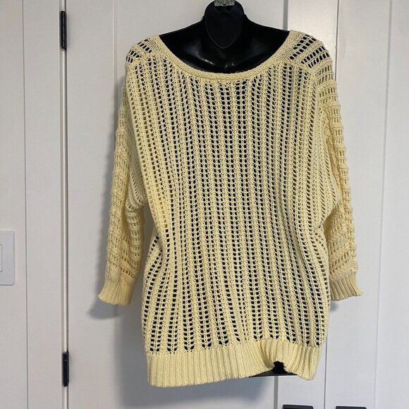 Tularosa Pullover Knit V-neck Sweater 3/4 Sleeve Oversized Top Size Small - Picture 4 of 7